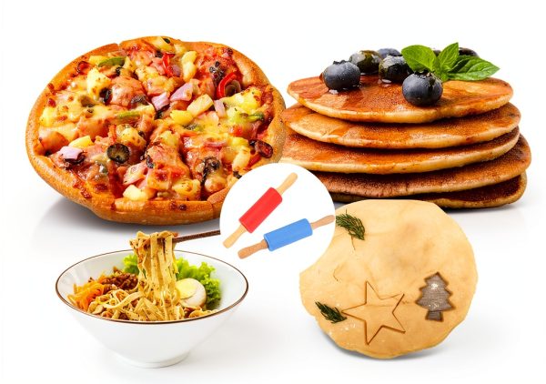 Honglida Kids Rolling Pin Silicone Non-Stick 2-Pack Blue-Red-4