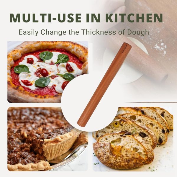 Muso Wood Rolling Pin Natural Wood Dough Baking Kitchen-3