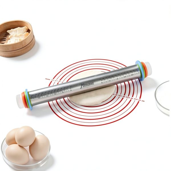 Stainless Steel Rolling Pin MTNZXZ Adjustable Thickness-7