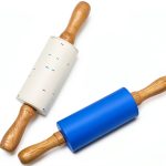 Honglida Kids Rolling Pin Silicone Non-Stick Wooden Handle-0