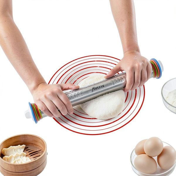 Stainless Steel Rolling Pin MTNZXZ Adjustable Thickness-6