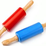 Honglida Kids Rolling Pin Silicone Non-Stick 2-Pack Blue-Red-0