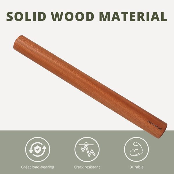 Muso Wood Rolling Pin Natural Wood Dough Baking Kitchen-2