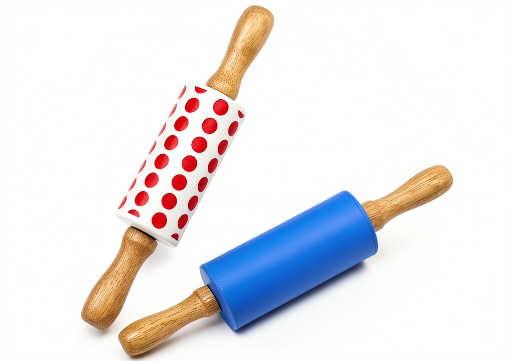'Honglida kids rolling pin in use with Play-Doh on a table'