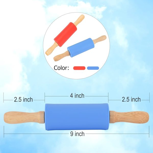 Honglida Kids Rolling Pin Silicone Non-Stick 2-Pack-1