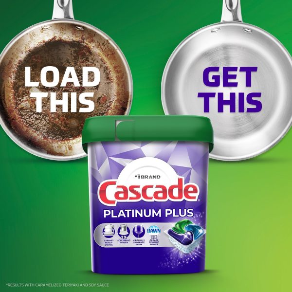 Cascade Platinum Plus ActionPacs Dishwasher Detergent Pods, Dishwasher Soap, Cleaning Supplies, Mountain, 62 Count-2