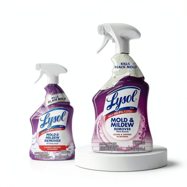 Lysol Mold & Mildew Remover Spray Bathroom Cleaner with Bleach 32oz-6